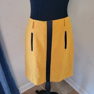 Worthington Yellow & Black Pencil Skirt